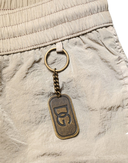 Dolce & Gabbana Brown Nylon Drawstring Swim Shorts Swimwear