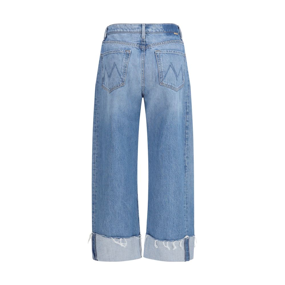 Jeans by Mother Denim for women in denim cotton blue presents a refined pantology silhouette, artfully defined by a refined pantology relaxed-fit, regular-fit & cropped, cropped, and a sophisticated .