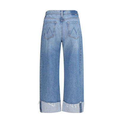 Jeans by Mother Denim for women in denim cotton blue presents a refined pantology silhouette, artfully defined by a refined pantology relaxed-fit, regular-fit & cropped, cropped, and a sophisticated .