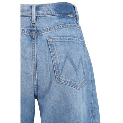 Jeans by Mother Denim for women in denim cotton blue features an sartorial relaxed-fit, regular-fit & cropped and cropped with a cut for a sartorial finish.