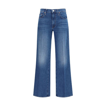 Jeans by Mother Denim for women in denim cotton blue presents a refined pantology silhouette, artfully defined by a refined pantology relaxed-fit, regular-fit & wide, long, and a sophisticated mid rise.