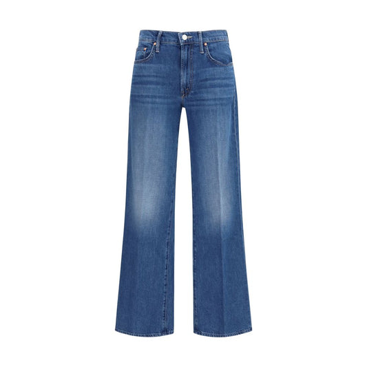 Jeans by Mother Denim for women in denim cotton blue presents a refined pantology silhouette, artfully defined by a refined pantology relaxed-fit, regular-fit & wide, long, and a sophisticated mid rise.