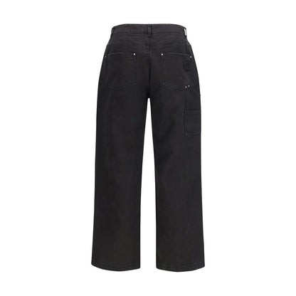 Casual Pants by Represent for men in cotton black features an refined tailoring silhouette, showcasing a premium relaxed-fit & regular-fit with a and long cut for a refined tailoring look.