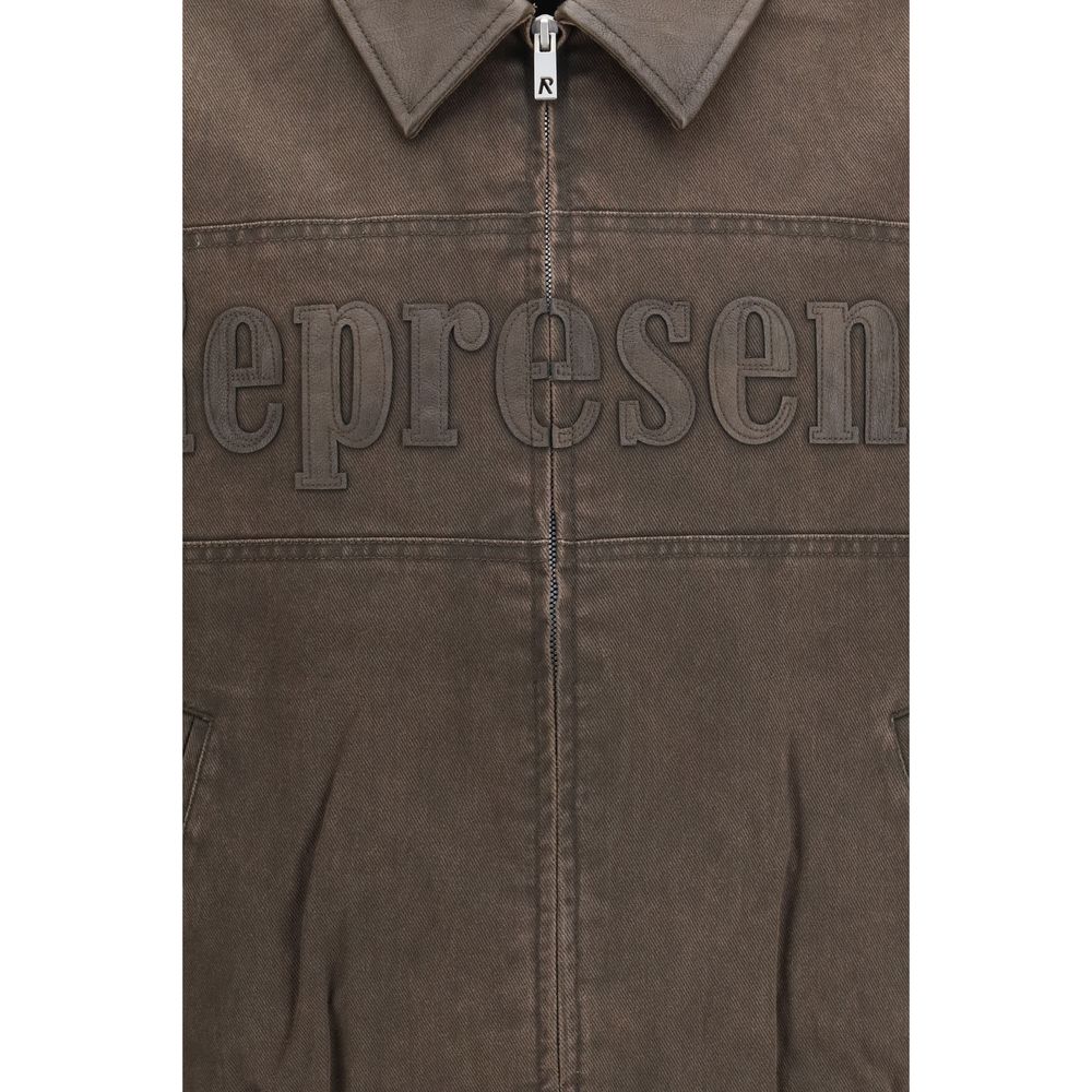 Bomber Jacket by Represent for men in cotton brown features a city-ready silhouette, detailed with pockets and a city-ready .