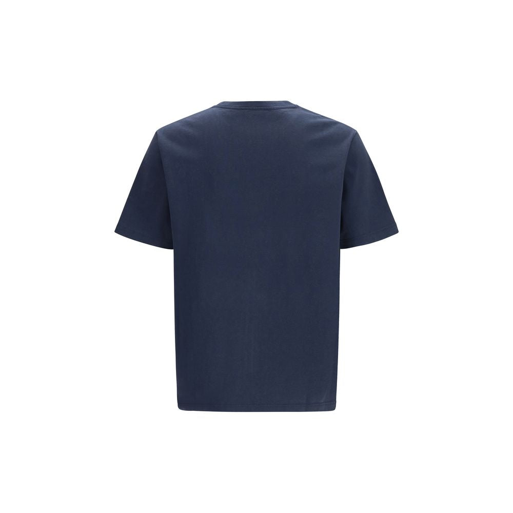 T-Shirt by Maison Kitsuné for men in organic cotton blue, gray & signature showcases a dramatic silhouette, elegantly detailed with a dramatic crew neckline and for a truly dramatic finish.