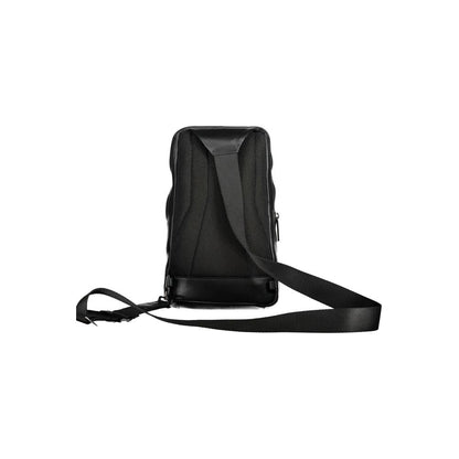 Shoulder Bag by Piquadro for men in leather black presents a statuesque silhouette, showcasing a secure zipper and statuesque external-pockets, internal-pockets & laptop-compartment with versatile shoulder-strap for a sophisticated look.