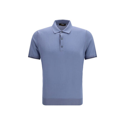 Polo Shirt by MooRER for men in cotton blue showcases a enviable silhouette, featuring a refined and for a enviable finish.