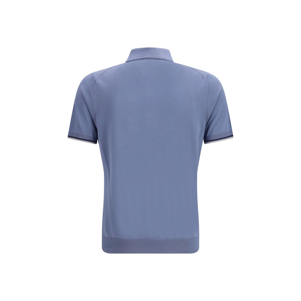 Polo Shirt by MooRER for men in cotton blue presents a distinguished silhouette, showcasing a sophisticated and distinguished for a truly distinguished finish.