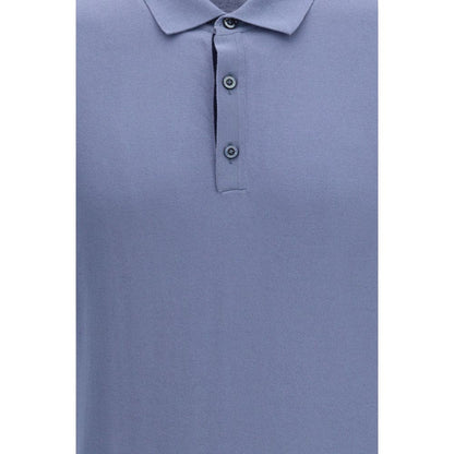 Polo Shirt by MooRER for men in cotton blue features a eye catching silhouette, showcasing a refined and for a eye catching finish.