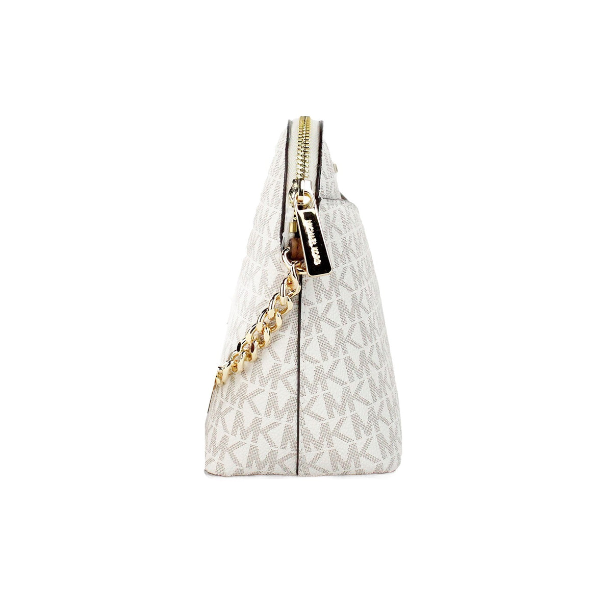 Michael Kors Jet Set Travel PVC Leather & Canvas Crossbody Handbag - Gold Patterned Signature
