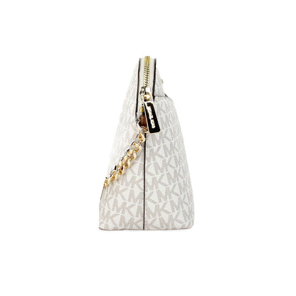 Michael Kors Jet Set Travel PVC Leather & Canvas Crossbody Handbag - Gold Patterned Signature