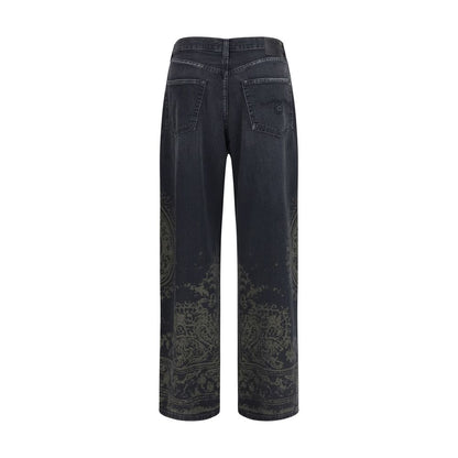 Jeans by R13 for women in denim cotton black presents a tailored silhouette, showcasing a tailored regular-fit & wide and long cut with a refined for a truly tailored aesthetic.