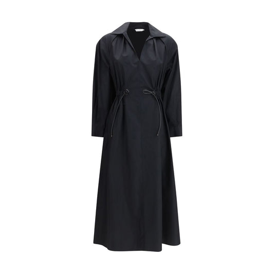 Dress by Max Mara for women in cotton black features an cute silhouette, detailed with a long-sleeve and that elegantly flows into a cute midi.
