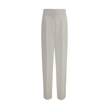Casual Pants by Max Mara for women in linen natural & white features a refined silhouette with a refined regular-fit, defined by a and a refined long for a refined finish.