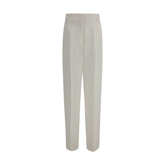 Casual Pants by Max Mara for women in linen natural & white features a refined silhouette with a refined regular-fit, defined by a and a refined long for a refined finish.
