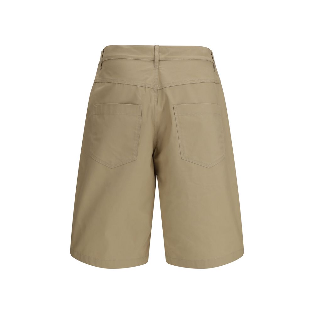 Cargo Shorts by Moschino for men in cotton beige features an polished silhouette, showcasing a polished oversized with a long short and for a refined finish.