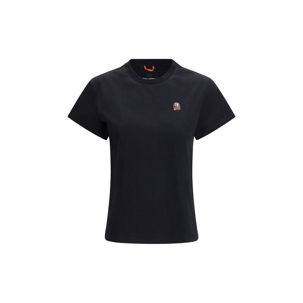 T-Shirt by Parajumpers for women in cotton black showcases a unassuming silhouette, artfully detailed with a refined crew neckline and unassuming short-sleeve for a sophisticated, contemporary look.