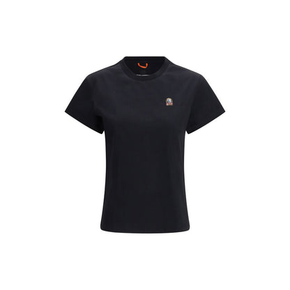 T-Shirt by Parajumpers for women in cotton black showcases a unassuming silhouette, artfully detailed with a refined crew neckline and unassuming short-sleeve for a sophisticated, contemporary look.