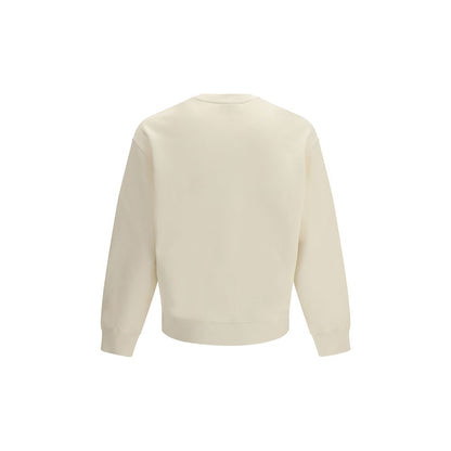 Maison Kitsuné Men's Relaxed Fit Regular Crew Neck Cotton Sweatshirt - Beige Signature