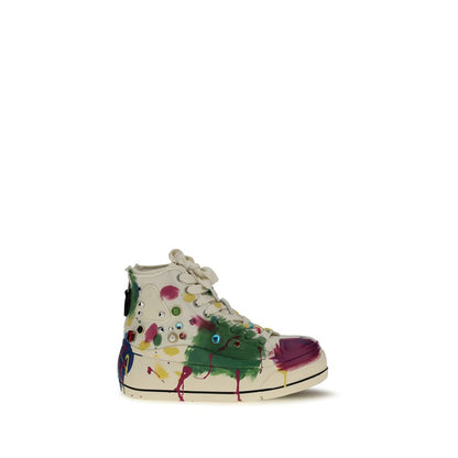 Sneakers by R13 for women in polyurethane cotton multicolor features a chic design, perfectly showcasing the chic high-top style of this 9 To 5 Women's High Top Polyurethane Cotton Sneakers.