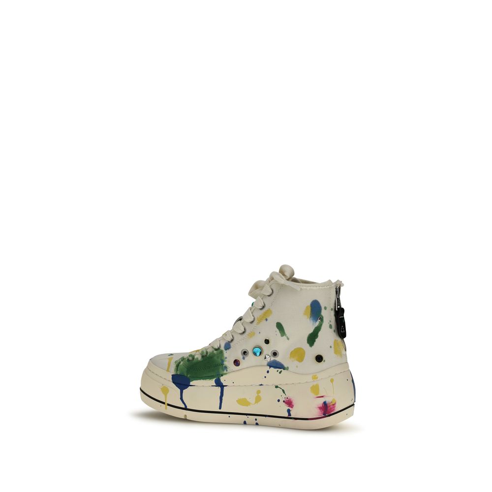 Sneakers by R13 for women in polyurethane cotton multicolor features an fashionable silhouette, showcasing the premium 9 To 5 Women's High Top Polyurethane Cotton Sneakers in a fashionable high-top style that offers a fashionable finish for refined style.