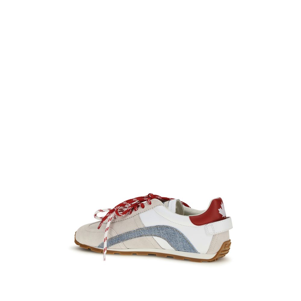 Sneakers by Dsquared² for men in bos taurus calf suede leather multicolor & striped presents a on trend silhouette from the Men's Low Top Bos Taurus Calf Suede Leather Sneakers collection, showcasing a on trend low-top style for an elevated aesthetic.