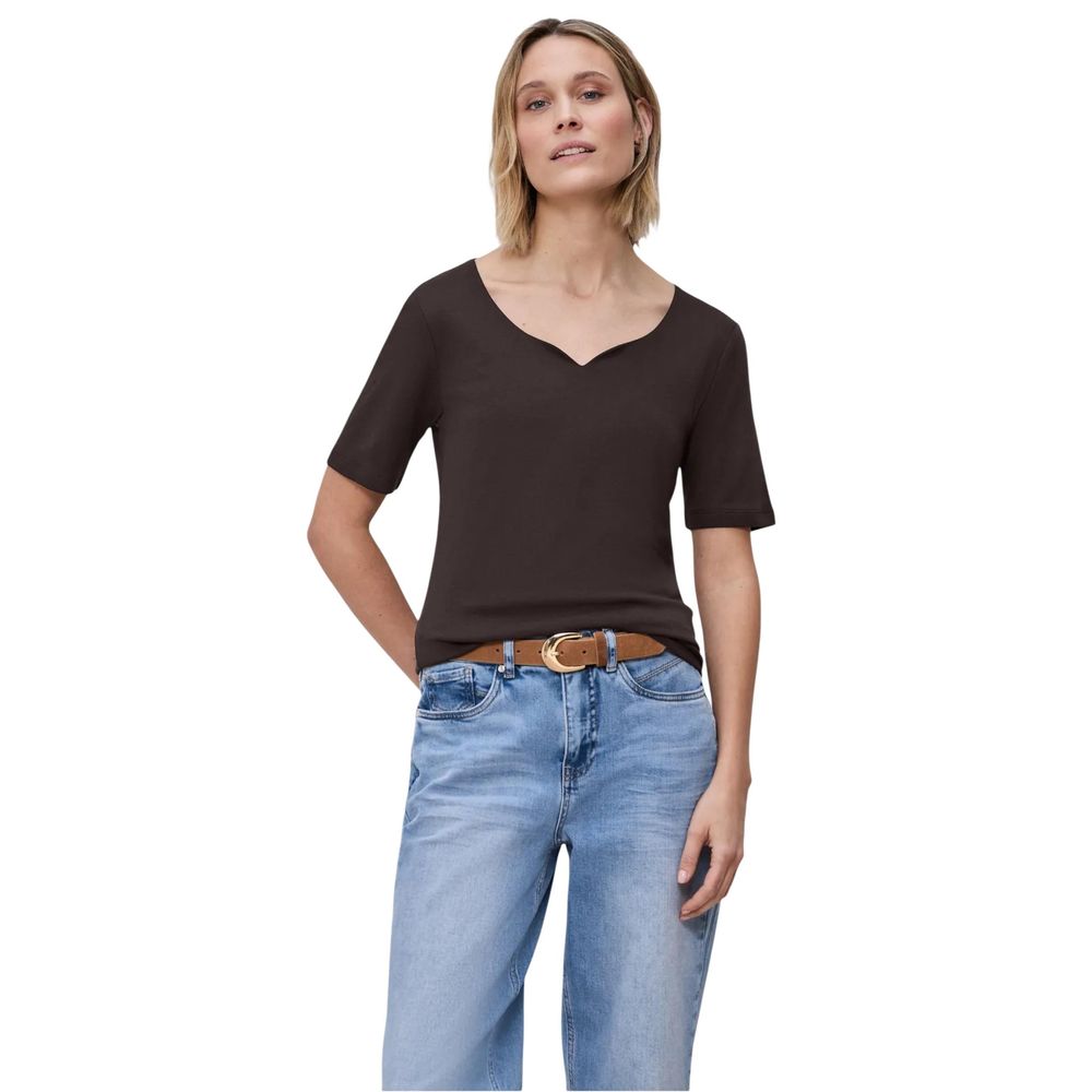 Street One Women's Short-Sleeve; Long-Sleeve Modal & Cotton T-Shirt - Brown