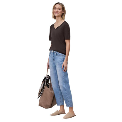 Street One Women's Short-Sleeve; Long-Sleeve Modal & Cotton T-Shirt - Brown