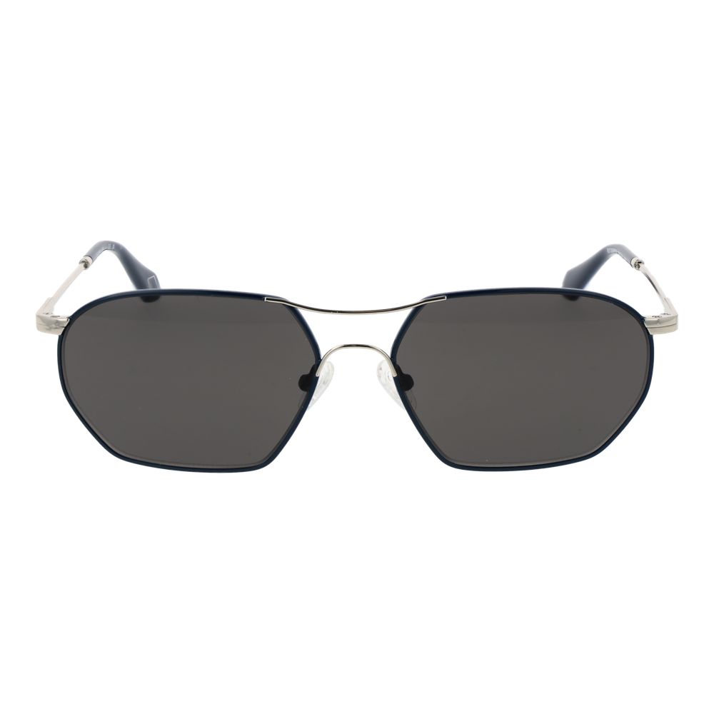 This Sunglasses by Replay for men in metal silver presents a sumptuous silhouette, showcasing a sumptuous full-rim frame design in silver coloured frame and high-performance non-polarized category-3-dark-tint lens.