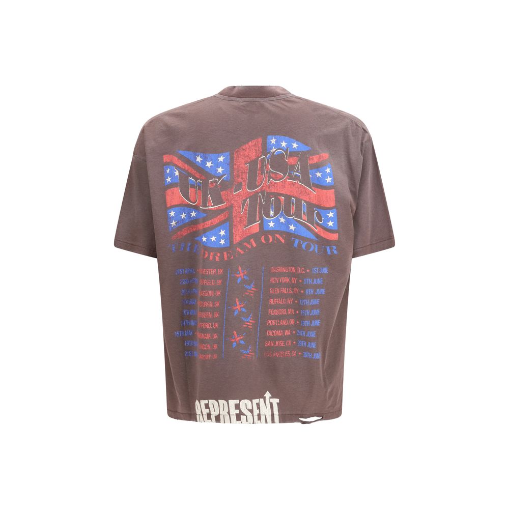 T-Shirt by Represent for men in cotton black showcases a unassuming silhouette, artfully detailed with a refined crew neckline and unassuming for a sophisticated, contemporary look.