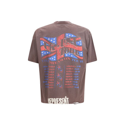 T-Shirt by Represent for men in cotton black showcases a unassuming silhouette, artfully detailed with a refined crew neckline and unassuming for a sophisticated, contemporary look.