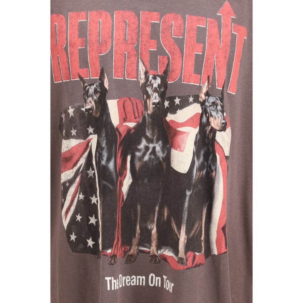 T-Shirt by Represent for men in cotton black showcases a dramatic silhouette, elegantly detailed with a dramatic and for a truly dramatic finish.