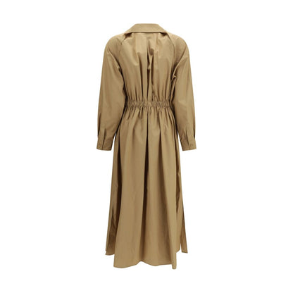 Dress by Max Mara for women in cotton beige features an magnificent silhouette, artfully detailed with a magnificent and that flows into an magnificent midi.