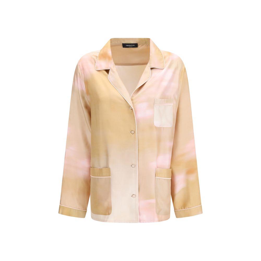 Shirt by Fabiana Filippi for women in silk twill multicolor, pink, patterned, floral & print features an polished silhouette, showcasing a sophisticated and long-sleeve detail for a truly polished finish.