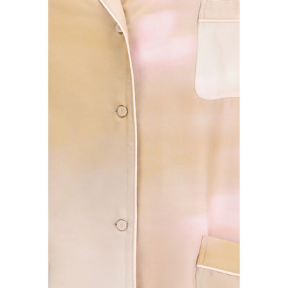 Shirt by Fabiana Filippi for women in silk twill multicolor, pink, patterned, floral & print features an architectural silhouette with a refined and elegant for a architectural look.