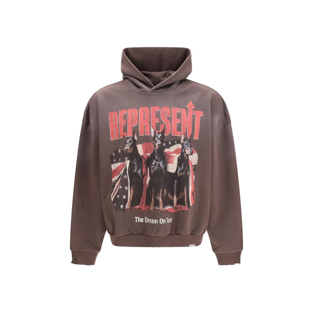 Sweatshirt Hoodie by Represent for men in cotton black features an luminous silhouette, showcasing a sophisticated hooded neckline and for a truly luminous look.
