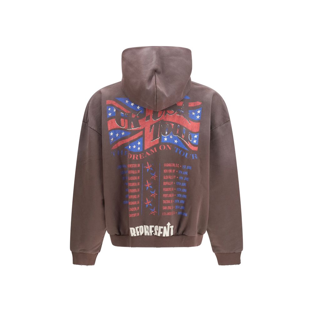Sweatshirt Hoodie by Represent for men in cotton black features a authentic silhouette, showcasing a sophisticated hooded neckline and authentic detail for a refined finish.