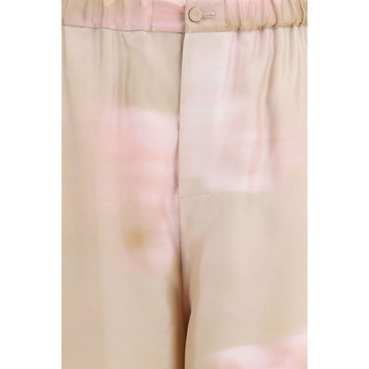 Trousers by Fabiana Filippi for women in silk twill multicolor, pink, floral & print features a tailored silhouette with a tailored regular-fit, defined by its long and a sophisticated .
