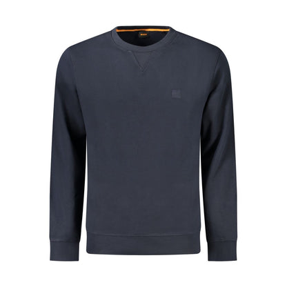 Sweatshirt by Hugo Boss for men in cotton blue features an enviable silhouette, showcasing a premium long-sleeve and refined crew neckline for a truly enviable finish.
