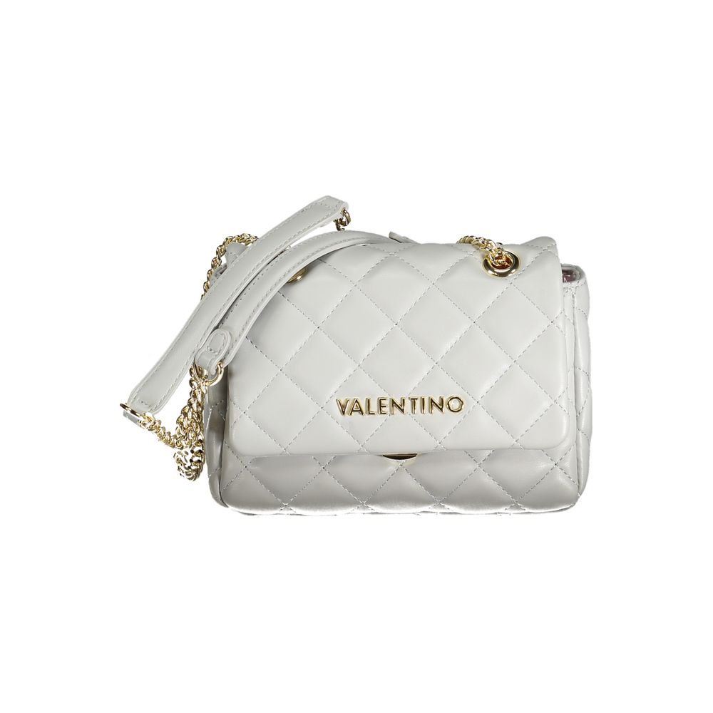 Shoulder Handbag by Mario Valentino for women in polyethylene gray & signature features a ornamental silhouette, showcasing a secure clip, ample internal-pockets, and ornamental shoulder-strap for a sophisticated look.