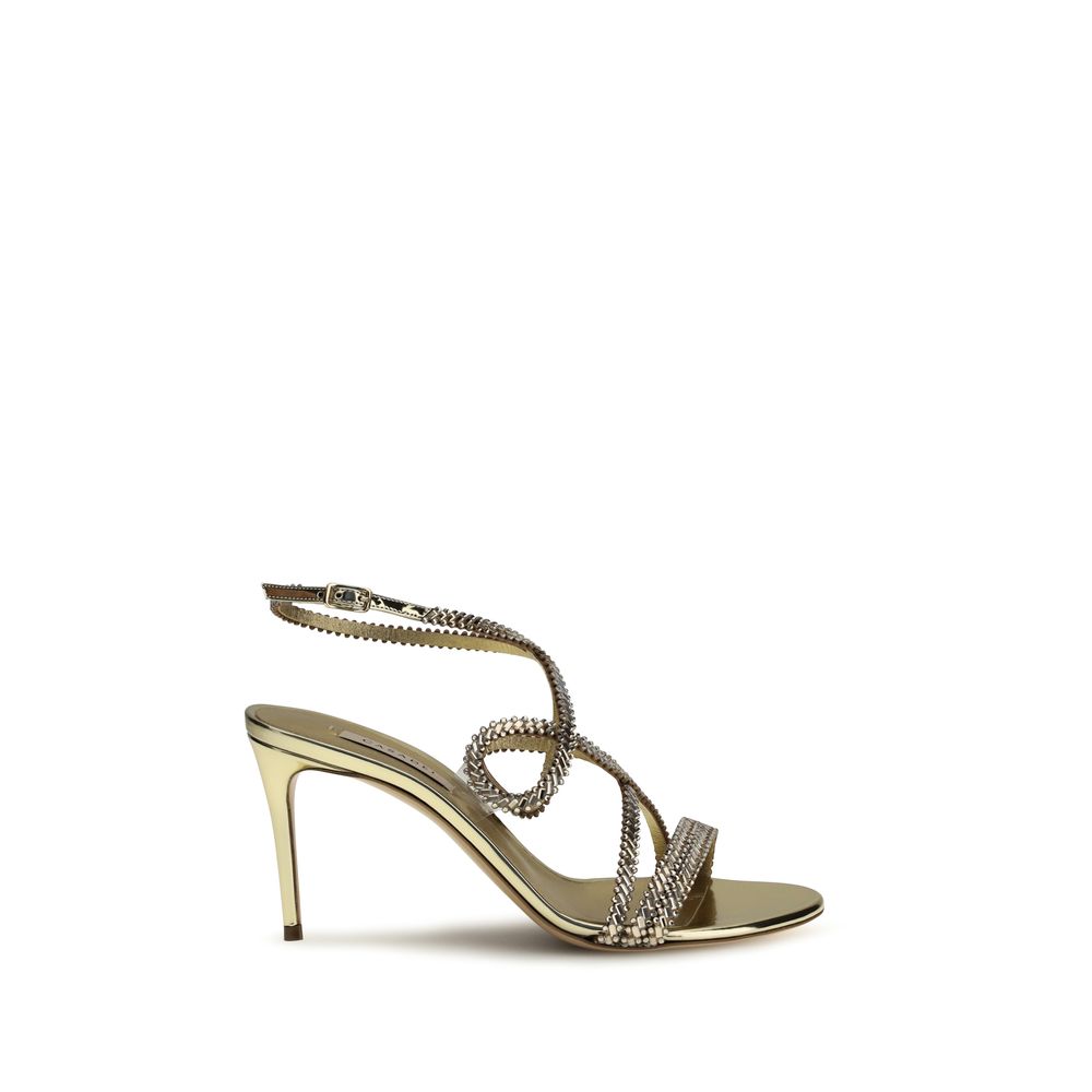 Stiletto Sandals by Casadei for women in bos taurus calf leather & rhinestone gold features an statuesque Icon Women's Bos Taurus Calf Leather & Rhinestone Stiletto Sandals silhouette with a refined stiletto and elegant .