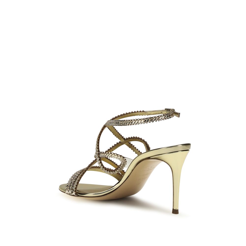 Stiletto Sandals by Casadei for women in bos taurus calf leather & rhinestone gold features an effortlessly chic silhouette from the Icon Women's Bos Taurus Calf Leather & Rhinestone Stiletto Sandals collection, showcasing a effortlessly chic stiletto and elegant .