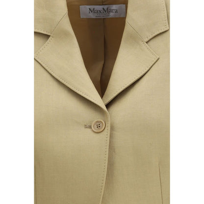 Trucker Jacket by Max Mara for women in linen & denim cotton beige features a city-ready silhouette, detailed with and a city-ready .