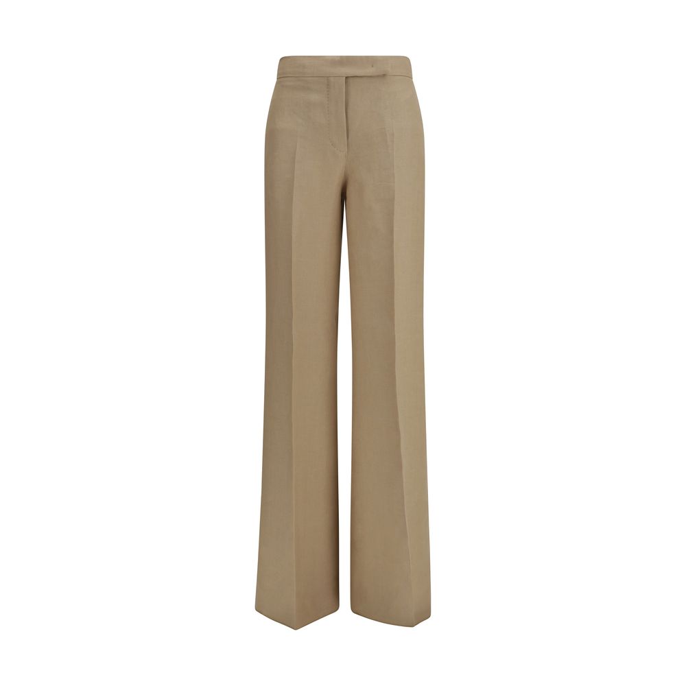 Palazzo Pants by Max Mara for women in linen beige features a refined silhouette with a refined regular-fit & wide, defined by a and a refined long for a refined finish.