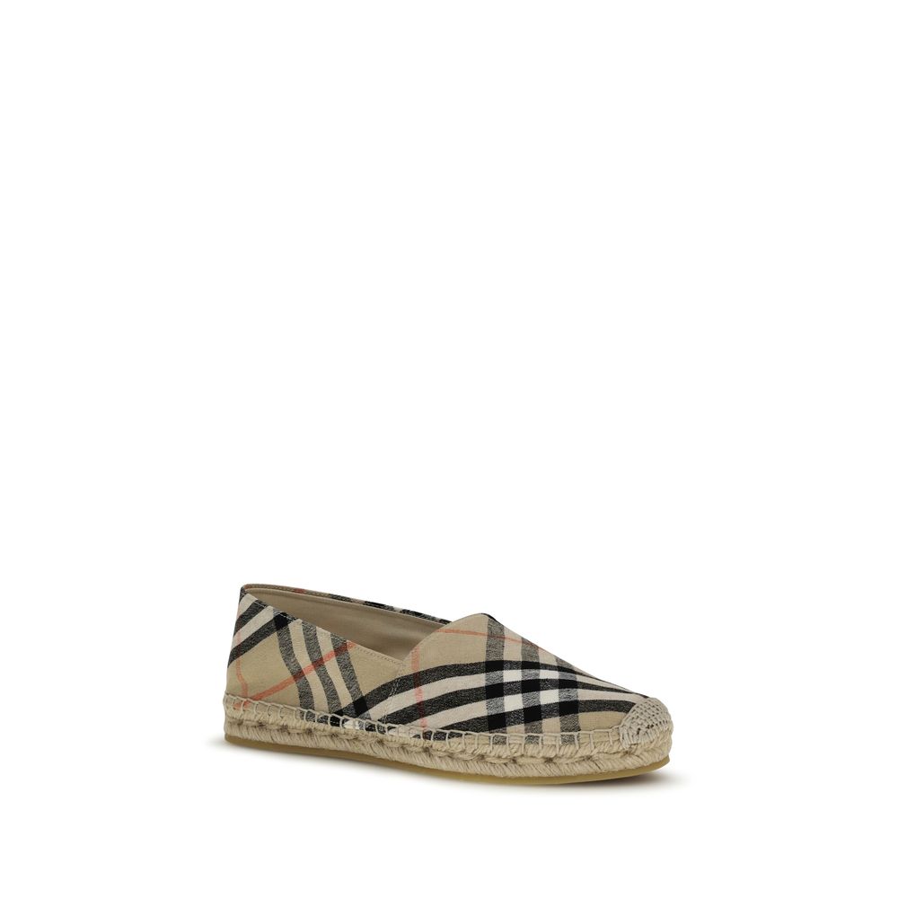 Burberry Women's Cotton & Linen Espadrilles Flat Shoes - Multicolor Patterned Signature
