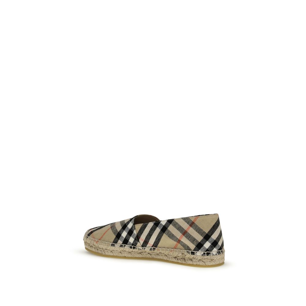 Burberry Women's Cotton & Linen Espadrilles Flat Shoes - Multicolor Patterned Signature