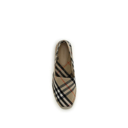 Burberry Women's Cotton & Linen Espadrilles Flat Shoes - Multicolor Patterned Signature