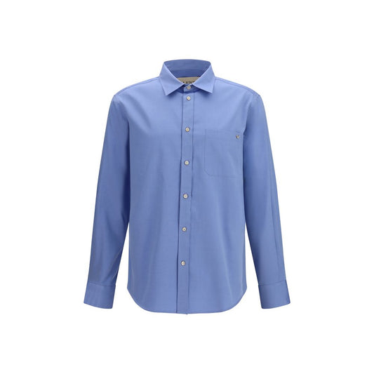 Shirt by Valentino Garavani for men in cotton blue & signature presents a discerning silhouette, showcasing a sophisticated and long-sleeve for a truly discerning finish.