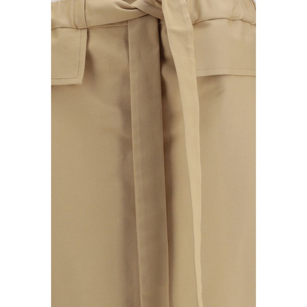Skirt by Fabiana Filippi for women in stretch cotton beige & natural features a sublime silhouette, showcasing the sublime design of the Women's Stretch Cotton Midi Skirt in a sophisticated midi.