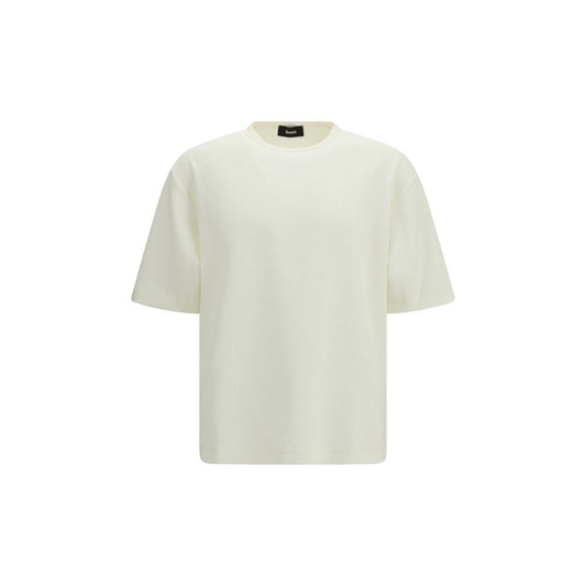 T-Shirt by LAMINAR for men in cotton polyester white showcases a chic silhouette, artfully detailed with a chic crew neckline and short-sleeve for a chic finish.